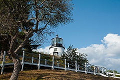 Walkway to Owls Head Lighthouse in Maine with F,resnel Lens